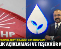 MİLLET İTTİFAKININ ADAYI AV.UMUT DAYANAN’DAN ADAYLIK AÇIKLAMASI VE TEŞEKKÜR MESAJI