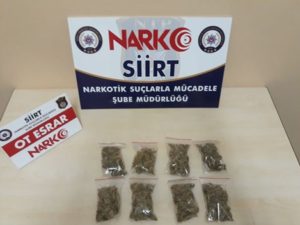 Siirt İl Emniyet Müdürlüğü Kaçakçılık Organize Narkotik Şube ekiplerince, “torbacı”