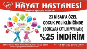 Siirt’in önde gelen sağlık kuruluşlarından Özel Siirt Hayat Hastanesi 23