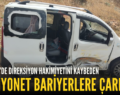 PERVARİ’DE DİREKSİYON HAKİMİYETİNİ KAYBEDEN KAMYONET BARİYERLERE ÇARPTI