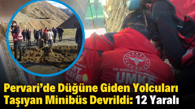 Pervari’de Düğüne Giden Yolcuları Taşıyan Minibüs Devrildi: 12 Yaralı