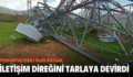 PERVARİ’DE ETKİLİ OLAN RÜZGAR, İLETİŞİM DİREĞİNİ TARLAYA DEVİRDİ