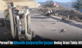 Pervari’de Güvenlik Bariyerlerine Çarpan Dedaş Aracı Takla Attı