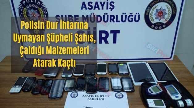 Polisin Dur İhtarına Uymayan Şüpheli Şahıs, Çaldığı Malzemeleri Atarak Kaçtı