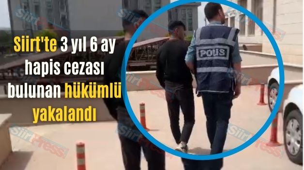 Siirt’te 3 yıl 6 ay hapis cezası bulunan hükümlü yakalandı