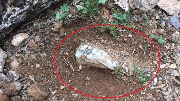 Siirt’in Baykan ilçesinde terör örgütü PKK mensupları tarafından araziye tuzaklanmış