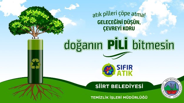 SİİRT BELEDİYESİNDEN ATIK PİL TOPLAMA KAMPANYASI