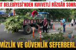 SİİRT BELEDİYESİ’NDEN KUVVETLİ RÜZGÂR SONRASI TEMİZLİK VE GÜVENLİK SEFERBERLİĞİ