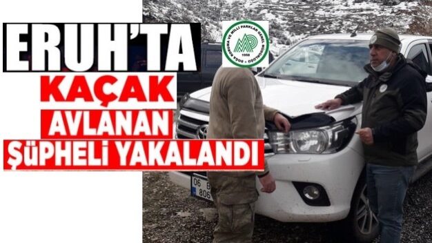 Siirt’in Eruh ilçesinde kaçak avlanırken yakalanan 1 kişi hakkında yasal