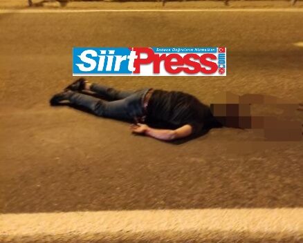 Siirt-Eruh Karayolu E Tipi Kapalı Cezaevi önünde yol ortasında kafası
