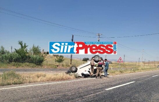Siirt’in Kurtalan ilçesinde bir otomobilin mıcıra kapılarak takla atması sonucu