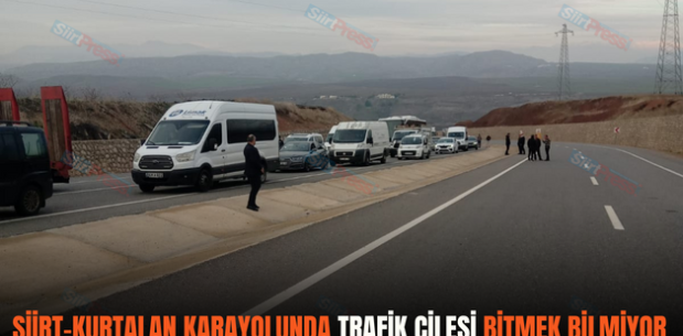 Siirt-Kurtalan Karayolunda Trafik Çilesi Bitmek Bilmiyor