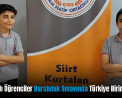 Kurtalanlı Öğrenciler Bursluluk Sınavında Türkiye Birincisi Oldu