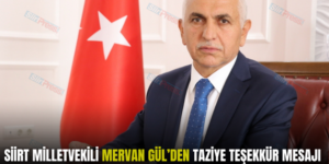 SİİRT MİLLETVEKİLİ MERVAN GÜL’DEN TAZİYE TEŞEKKÜR MESAJI