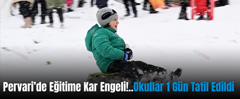 Pervari’de Eğitime Kar Engeli!..Okullar 1 Gün Tatil Edildi