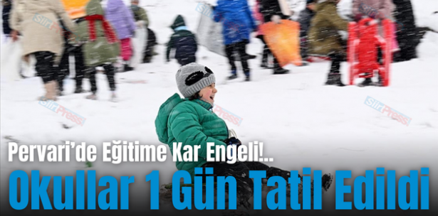 Pervari’de Eğitime Kar Engeli!..Okullar 1 Gün Tatil Edildi