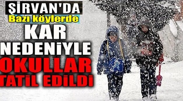 Siirt’in Şirvan ilçesinde yağan yoğun kar yağışı sebebiyle bazı köylerde
