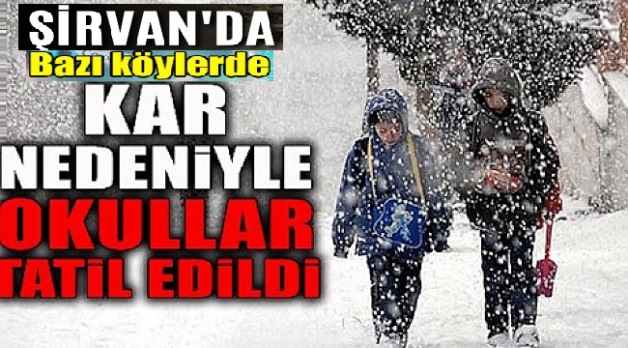 Şirvan’da Bazı Köylerde Okullara Kar Nedeniyle Ara Verildi