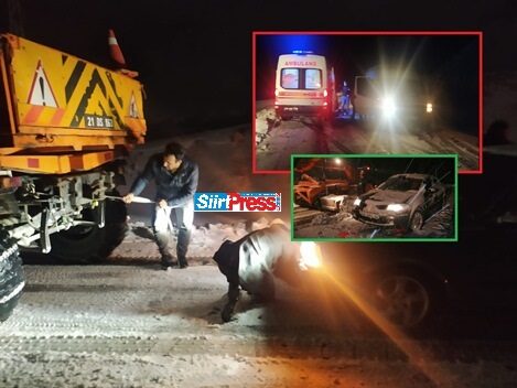 Siirt’te kırsal kesimi etkisi altına alan kar yağışından dolayı Şirvan-Cevizlik