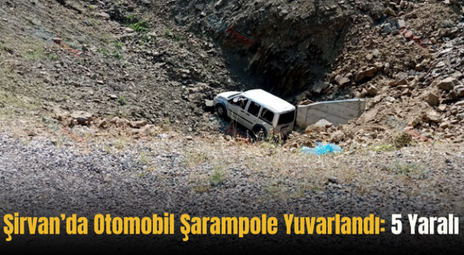 Şirvan’da Otomobil Şarampole Yuvarlandı: 5 Yaralı