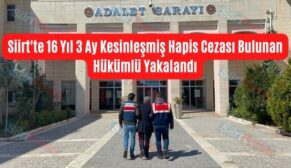 Siirt’te 16 Yıl 3 Ay Kesinleşmiş Hapis Cezası Bulunan Hükümlü Yakalandı