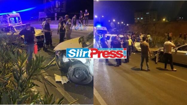 Siirt’te iki aracın çarpışması sonucu meydana gelen trafik kazasında 8