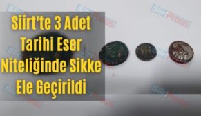 Siirt’te 3 Adet Tarihi Eser Niteliğinde Sikke Ele Geçirildi