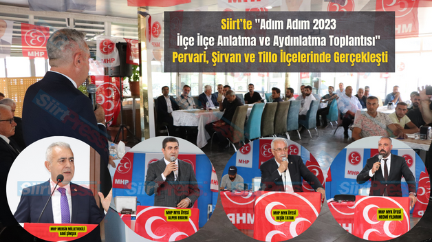 Siirt’te “Adım Adım 2023 İlçe İlçe Anlatma ve Aydınlatma Toplantısı” Pervari, Şirvan ve Tillo İlçelerinde Gerçekleşti