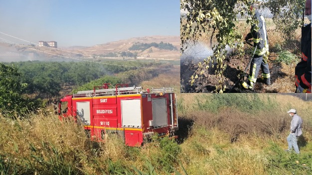 SİİRT’TE AYNI ANDA 2 ARAZİ’DE ÇIKAN YANGINA MÜDAHALE EDİLDİ