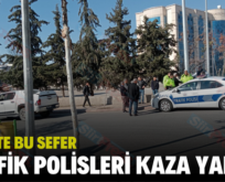 SİİRT’TE BU SEFER TRAFİK POLİSLERİ KAZA YAPTI!.