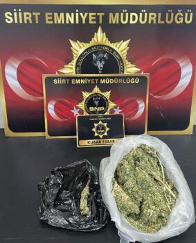 Siirt Narkotik Suçlarla Mücadele Şube Müdürlüğünce gerçekleştirilen bir operasyon da