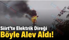 Siirt’te Elektrik Direği Böyle Alev Aldı!