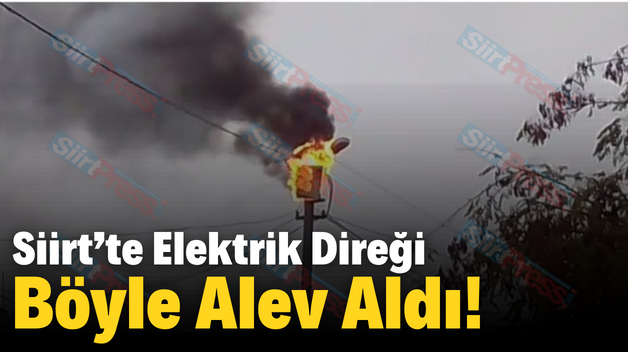 Siirt’te Elektrik Direği Böyle Alev Aldı!