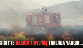 SİİRT’TE HASADI YAPILMIŞ TARLADA YANGIN!..