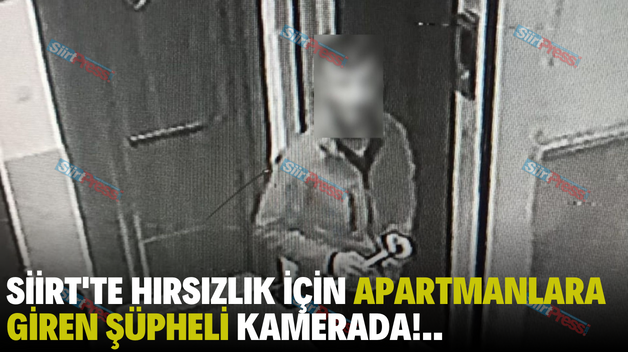 SİİRT’TE HIRSIZLIK İÇİN APARTMANLARA GİREN ŞÜPHELİ KAMERADA!..