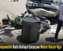 Siirt’te Kamyonetle Kafa Kafaya Çarpışan Motor Kurye Ağır Yaralandı