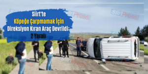 Siirt’te Köpeğe Çarpmamak İçin Direksiyon Kıran Araç Devrildi: 2 Yaralı