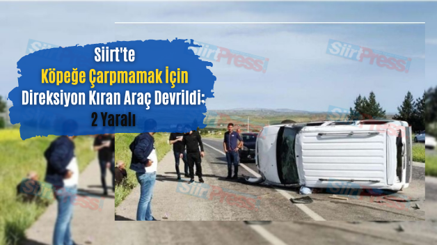 Siirt’te Köpeğe Çarpmamak İçin Direksiyon Kıran Araç Devrildi: 2 Yaralı