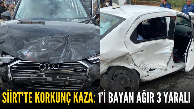 SİİRT’TE KORKUNÇ KAZA: 1’İ BAYAN AĞIR 3 YARALI