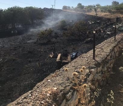 Siirt’in merkez Doluharman (Fisken) köyünde bir mezarlıkta yangın çıktı. Sebebi