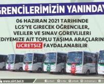 SİİRT’TE LGS’YE GİRECEK ÖĞRENCİLERE VE VELİLERİNE ULAŞIM ÜCRETSİZ