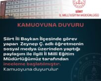 SİİRT’TE ÖĞRENCİLERİNE ‘KÜÇÜK HEWALLER’ DİYEN ÖĞRETMENE SORUŞTURMA