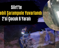 Siirt’te Otomobil Şarampole Yuvarlandı: 2’si Çocuk 6 Yaralı