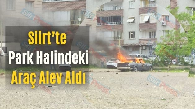 Siirt’te Park Halindeki Araç Alev Aldı