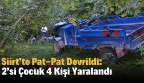 Siirt’te Pat-Pat Devrildi: 2’si Çocuk 4 Kişi Yaralandı