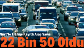 Siirt’te Trafiğe Kayıtlı Araç Sayısı 22 Bin 50 Oldu