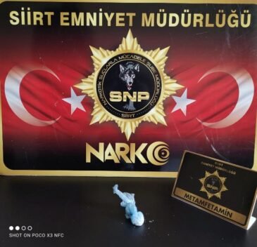 Siirt’te İl Emniyet Müdürlüğü ekiplerince düzenlenen uyuşturucu operasyonunda 2 şüpheli