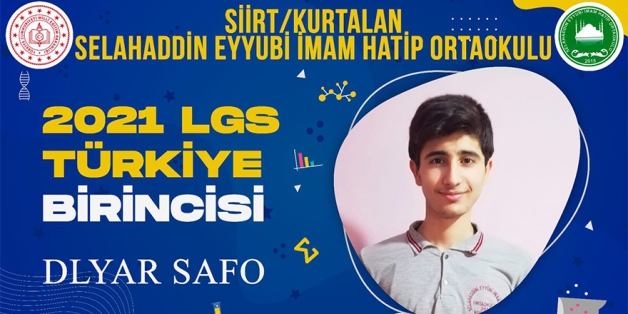 SİİRT’TE YAŞAYAN SURİYELİ GENÇ LGS TÜRKİYE BİRİNCİSİ OLDU!