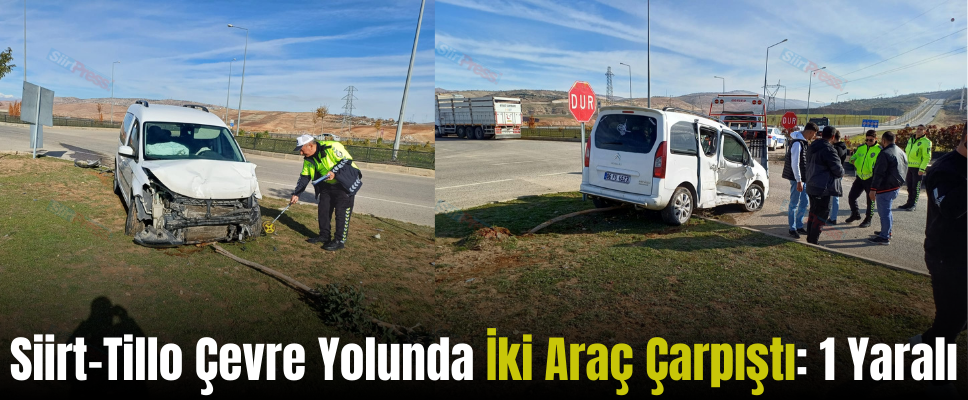 Siirt-Tillo Çevre Yolunda İki Araç Çarpıştı: 1 Yaralı