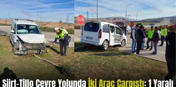 Siirt-Tillo Çevre Yolunda İki Araç Çarpıştı: 1 Yaralı